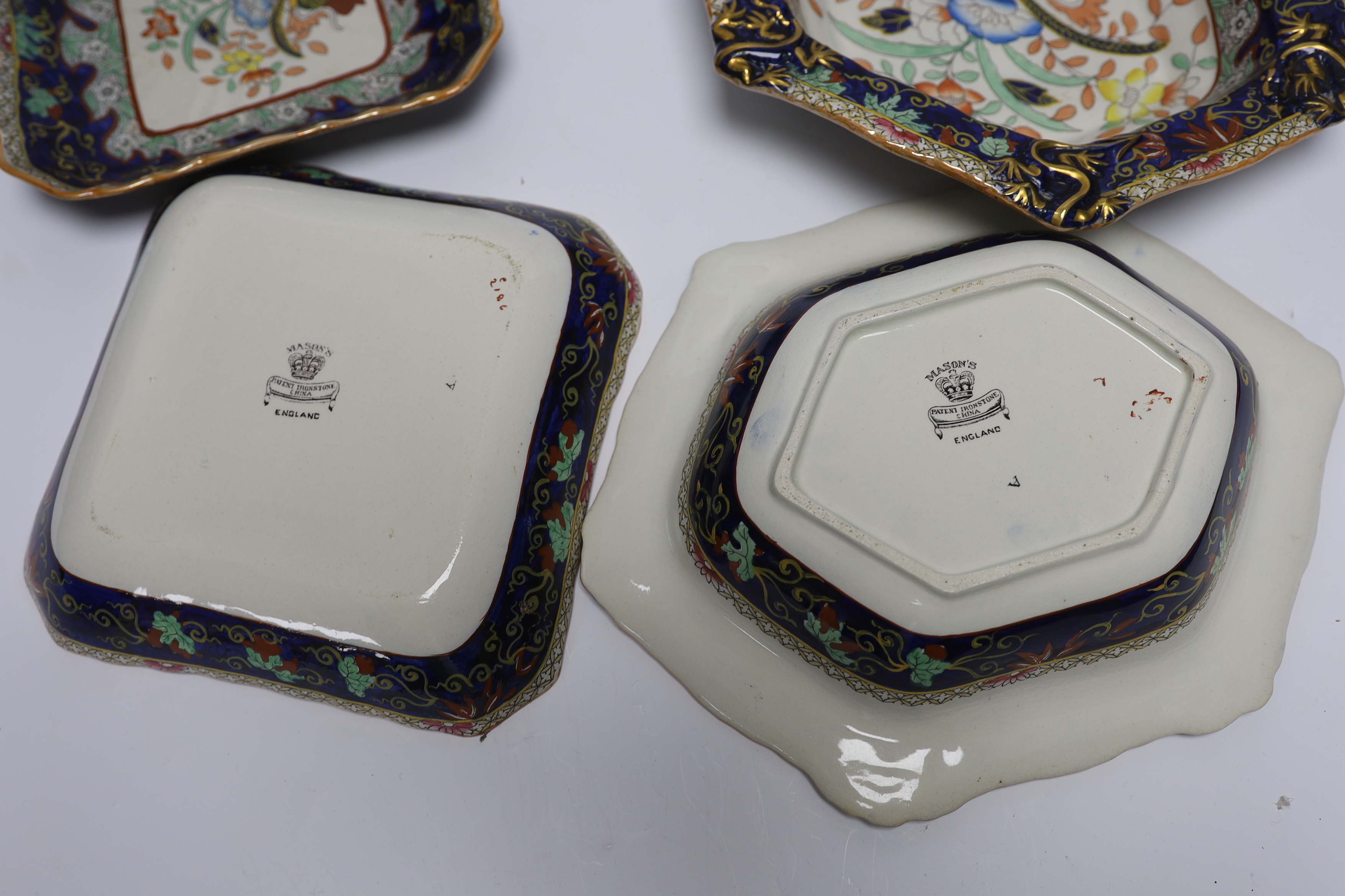 An Edwardian Mason's ironstone dessert service